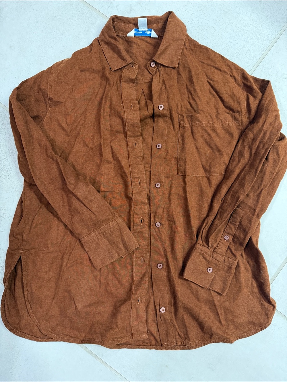 Old Navy Men's Button-Front Shirt Jacket in Rust Brown